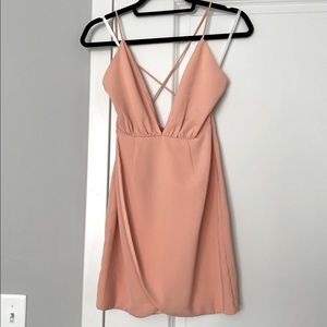Revolve By The Way. Peach Mini Wrap Dress
